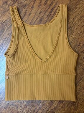 lululemon athletica Ribbed V-Neck Crop Tank - Mustard